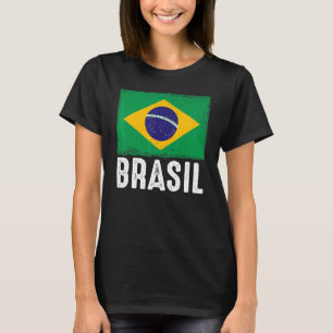 Vintage Brazil Flag Patriotic DNA Soccer Brazilian T-Shirt