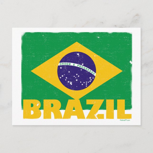 Vintage Brazil Flag Postcard (Front)
