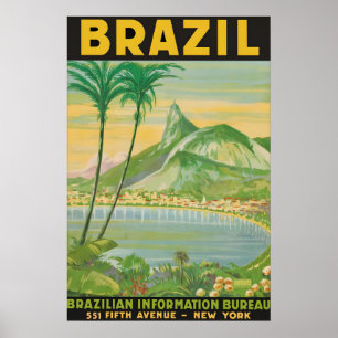 Vintage Brazil Travel Poster Print, Rio De Janeiro