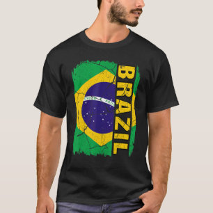 Vintage Brazilian Flag Brazil Pride Roots Heritage T-Shirt