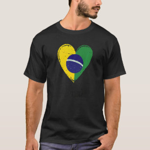 Vintage Brazilian Roots Heart Brazil Flag Pride 1 T-Shirt