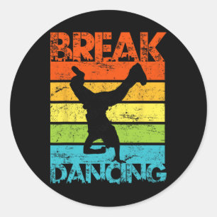Vintage Breakdancing B-boy Break Dance Urban Dance Classic Round Sticker