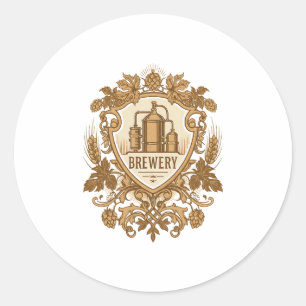 Vintage Brewery Emblem Sticker   Classic Craft Bee