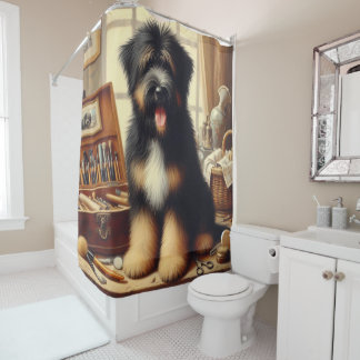 Vintage Briard Dog Painting