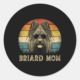 Vintage Briard Mom Dog Lovers Mother's Day  Classic Round Sticker