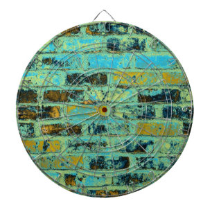 Vintage brick grunge crack textures background dartboard