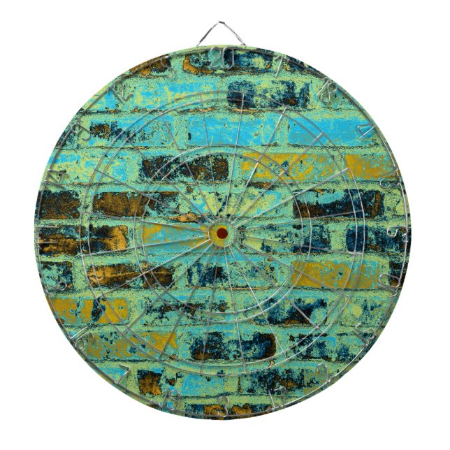 Vintage brick grunge crack textures background dartboard (Front)