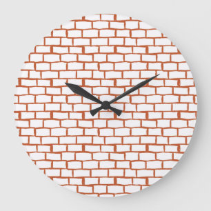 Vintage Brick: Textured Background Detail. Large Clock