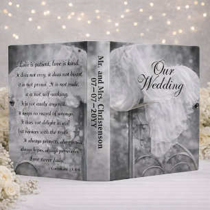 Vintage Bridal Dress with Bible Verse Binder