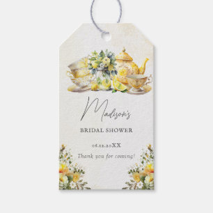 Vintage Bridal Lemon Tea Party Thank you Gift Tags