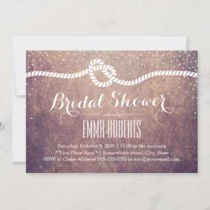 Vintage Bridal Shower Confetti Dots Tying the Knot Invitation
