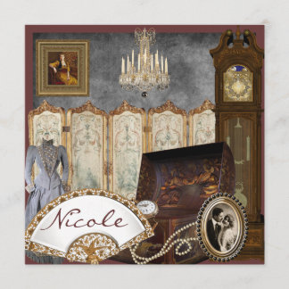 Vintage Bridal Shower Invitation Personalized