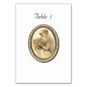 Vintage Bridal Shower Table Number Card