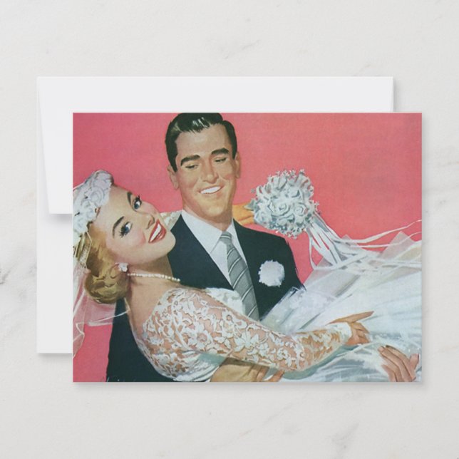 Vintage Bride Groom Newlyweds Wedding Invitation (Front)