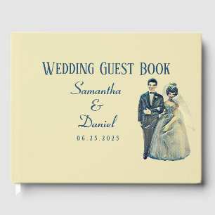 Vintage Bride Groom Wedding Guest Book