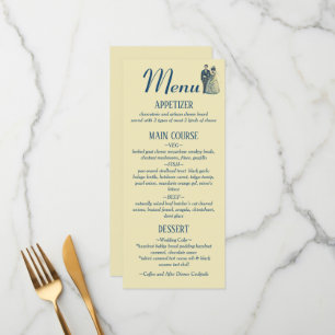 Vintage Bride Groom Wedding Reception Dinner Menu
