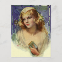 Vintage Bride holding a Bible, Religious Wedding