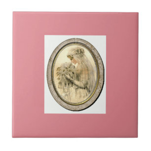 Vintage Bride Pink Ceramic Tile