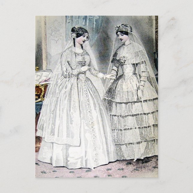 Vintage Bride Wedding Dress Postcard (Front)