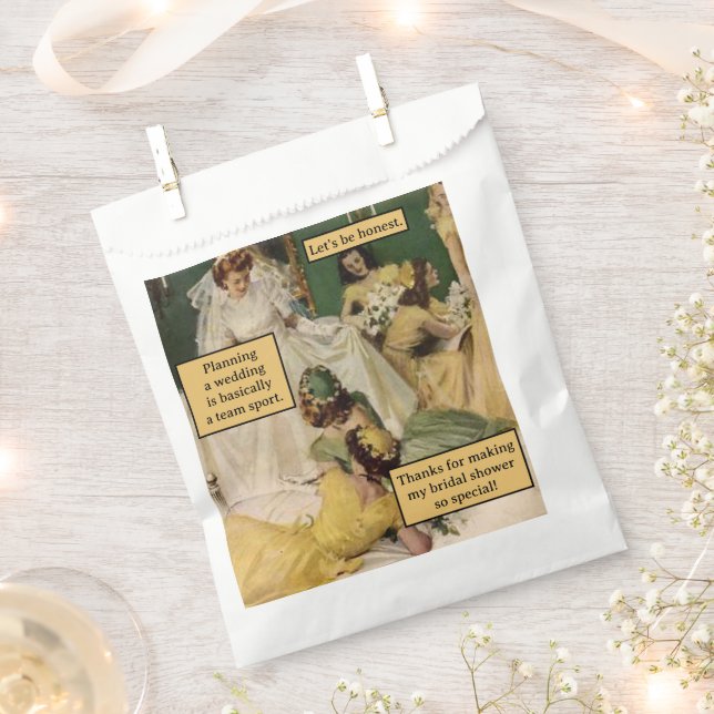 Vintage Bridesmaid Personalized Thank You Gift Favour Bag (Clipped)