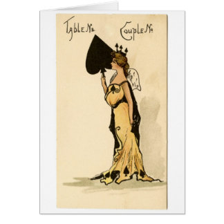 Vintage Bridge table marker card Queen of Spades
