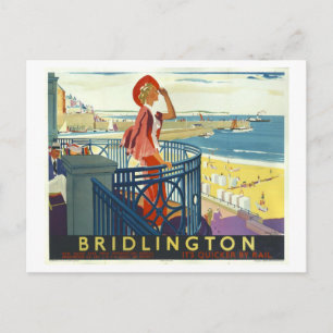 Vintage Bridlington Travel Poster Postcard