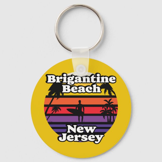 Vintage Brigantine Beach New Jersey Keychain (Front)