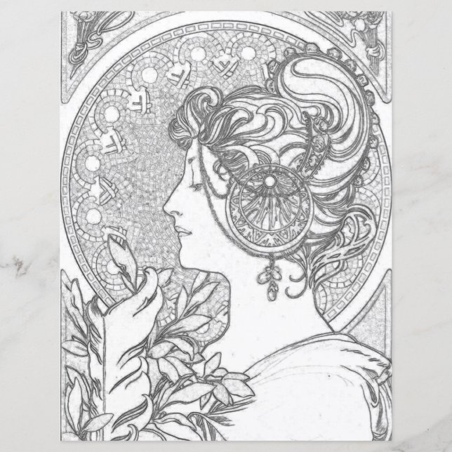 Vintage Brigid Celtic Wicca Colouring Page Paper (Front)