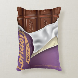Vintage British Chocolate Advert. Decorative Pillow