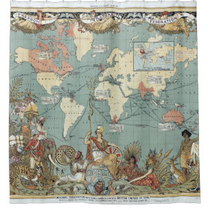 Vintage British Empire World Map (1886)
