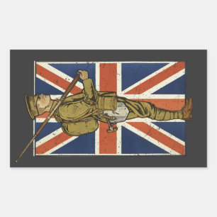 Vintage British Flag Soldier Sticker