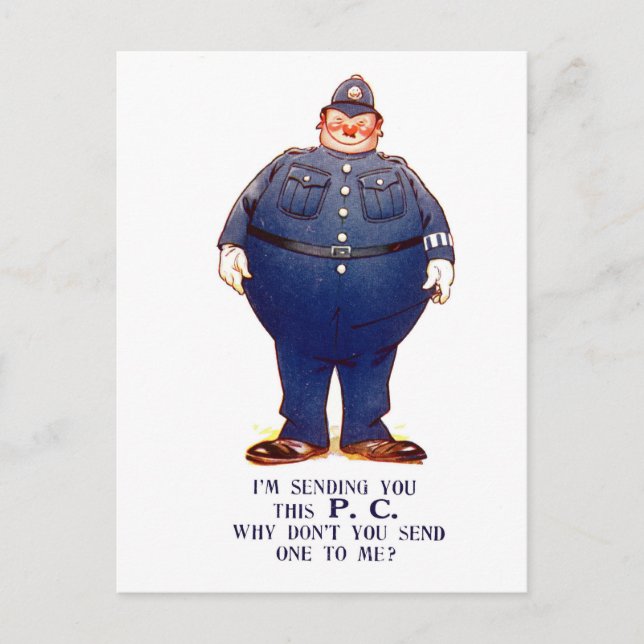 Vintage British humour: police constable Postcard (Front)