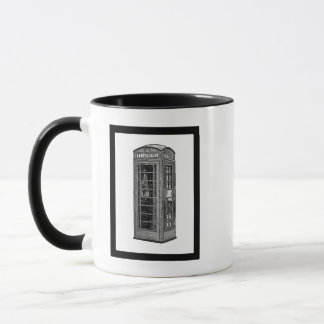 Vintage British Phone Booth Illustration UK Travel Mug
