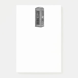Vintage British Phone Booth Illustration UK Travel Post-it Notes