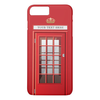 Vintage British Red Telephone Box Custom Monogram iPhone 8 Plus/7 Plus Case