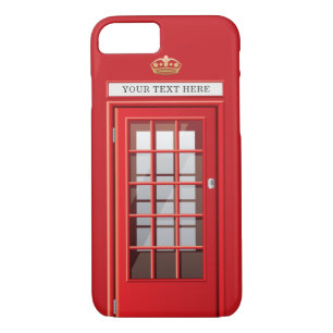 Vintage British Red Telephone Box Custom Name Case-Mate iPhone Case