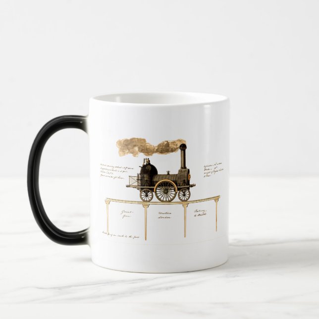 Vintage British Steam Engine Magic Mug (Left)