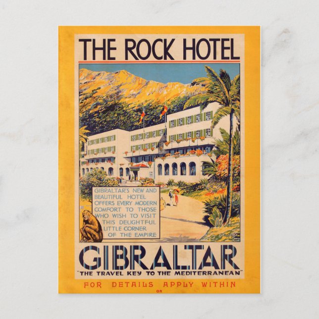 Vintage British The Rock Hotel Travel Postcard (Front)