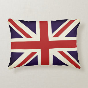 Vintage British Union Jack Flag Pillow, UK Home Accent Pillow