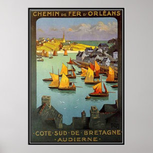 Vintage Brittany, Audierne, France - Poster