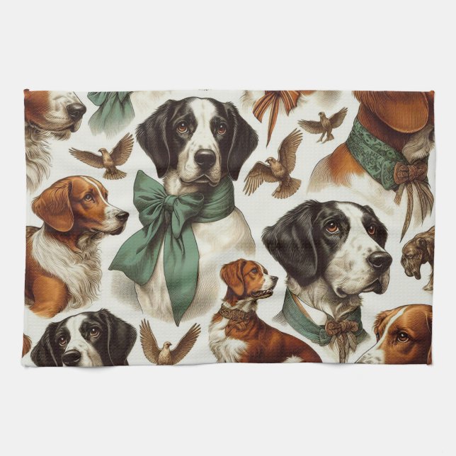 Vintage Brittany Seamless Kitchen Towel (Horizontal)