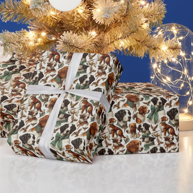 Vintage Brittany Seamless Wrapping Paper (Holidays)