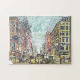 Vintage Broadway, NYC (1880s) Jigsaw Puzzle