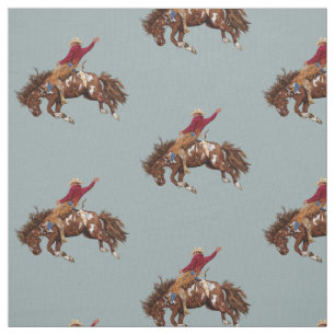 Vintage bronco rider fabric