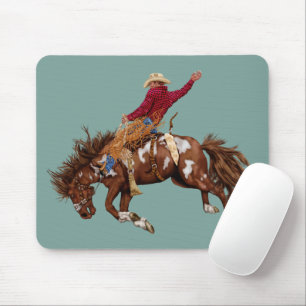 Vintage bronco rider mouse pad