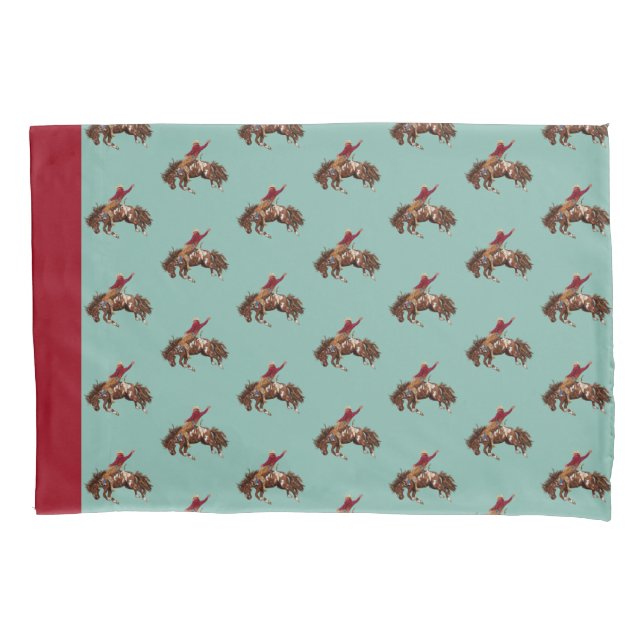 Vintage bronco rider pillowcase (Front)