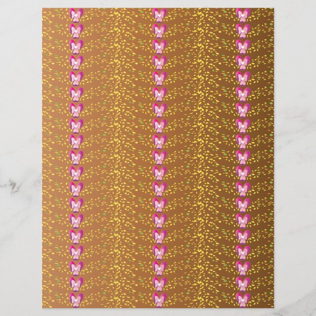 Vintage Bronze and Pink Floral Violets pattern (Front)