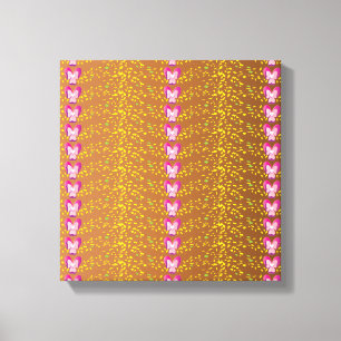 Vintage Bronze and Pink Floral Violets pattern Canvas Print