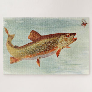 Vintage Brook Trout Illustration (1914) Jigsaw Puzzle
