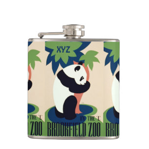 Vintage “Brookfield Zoo” custom monogram flask